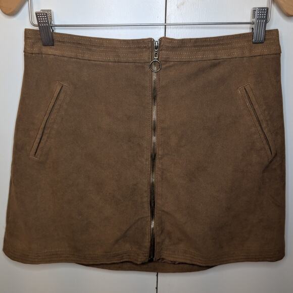 Abercombie & Fitch Brown Faux Suede Skirt - Picture 1 of 11